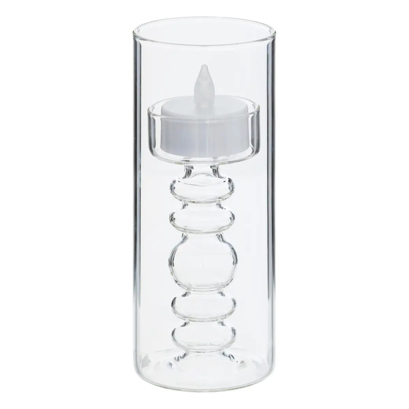Bougie LED Lena transparent 6x6cm
