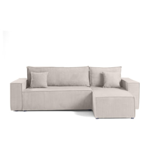 Cezanne - canapé d'angle réversible - 4 places - convertible avec coffre - en velours côtelé - Beige