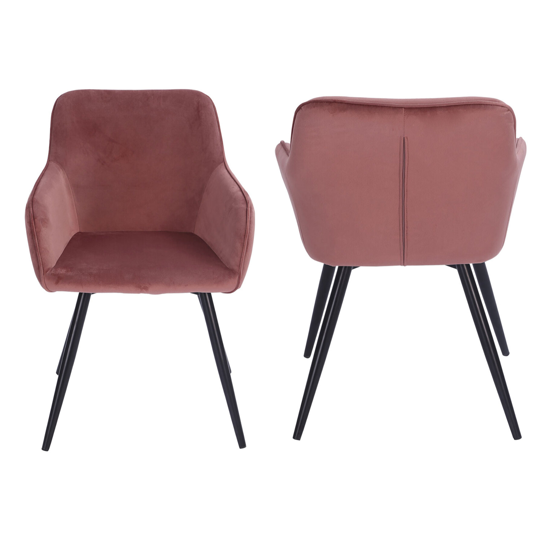 Chaise vintage GISELE velours rose