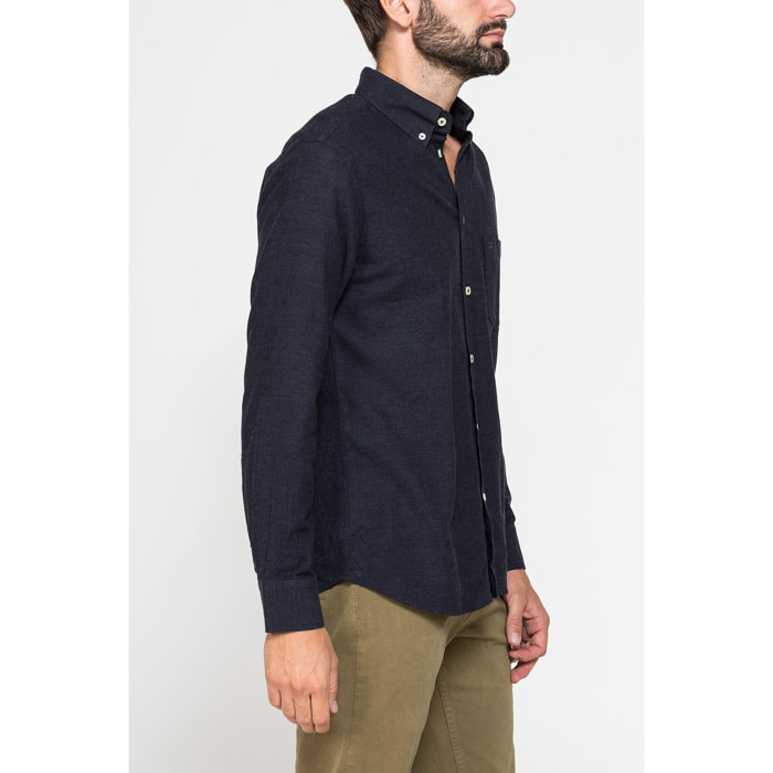 CAMICIA DI FLANELLA IN COLORI TINTA UNITA CON TASCHINO