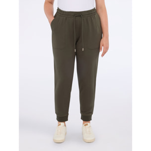 Fiorella Rubino - Pantalones deportivos de algodón con cordón ajustable - Verde militare