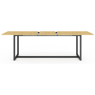 Table à manger extensible Memphis bois et noir 200-250cm