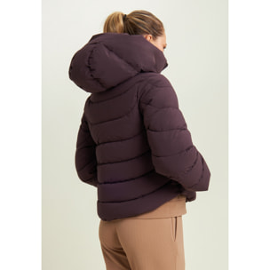 Piumino cropped donna con maniche svasate