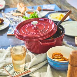 Cocotte 24 cm, Rond(e), Bordeaux, Fonte