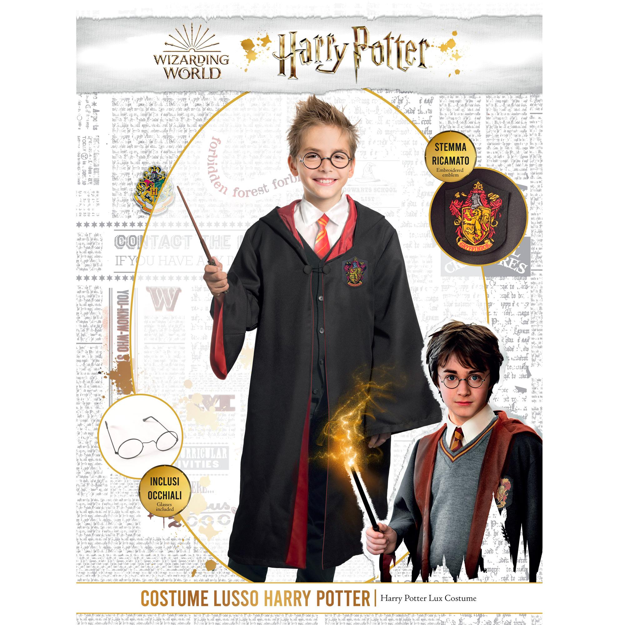 Costume Harry Potter Deluxe Con Mantello Bacchetta Originale Bambino