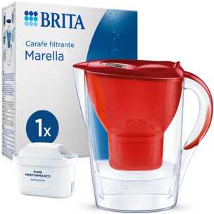 Carafe filtrante BRITA Marella rouge + 1 cartouche Maxtra Pro