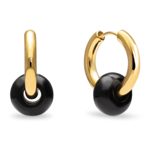 Orecchini Carmen True Black Acciao Placcato Oro