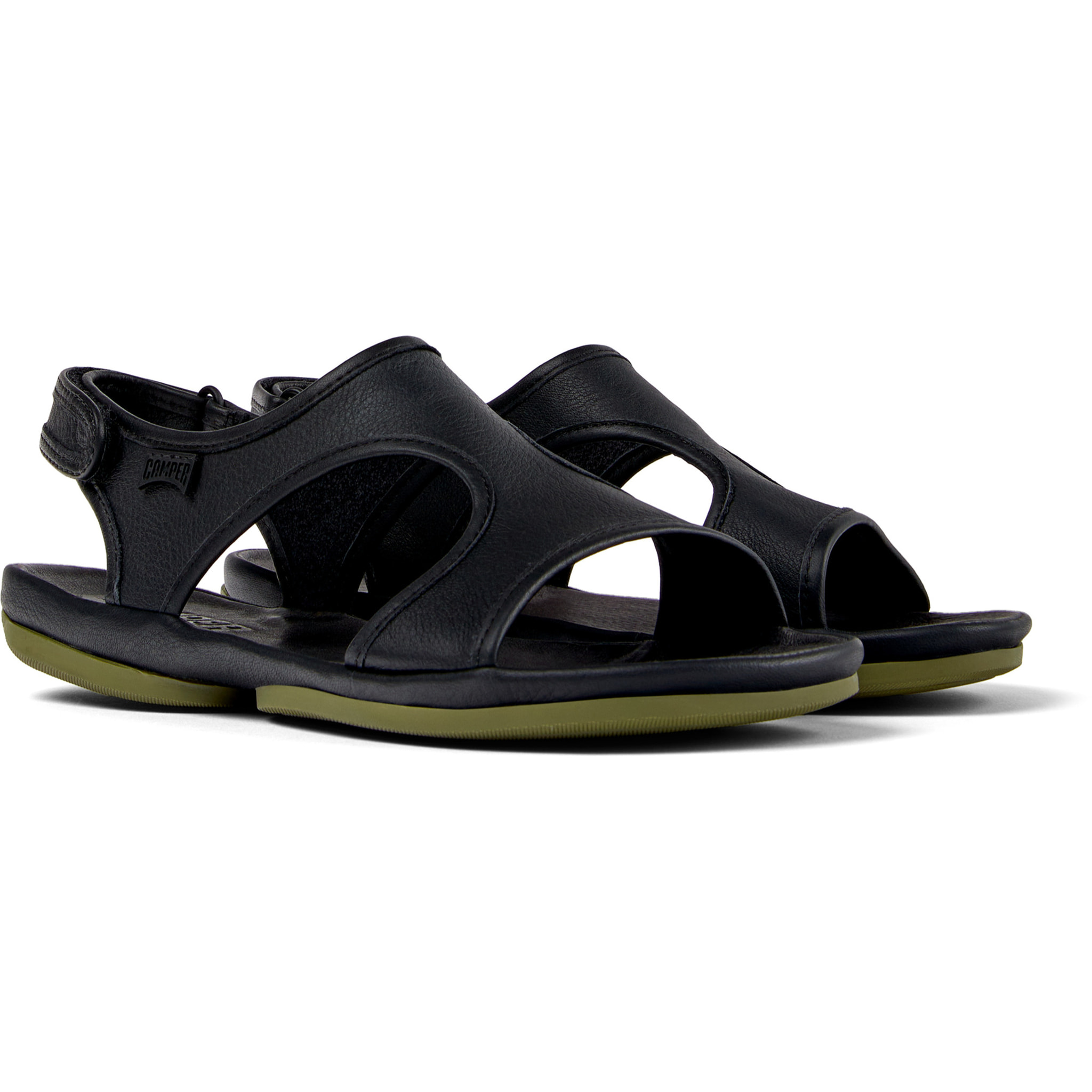 Sandalias - CAMPER Right Nina - Negro - Cuero liso