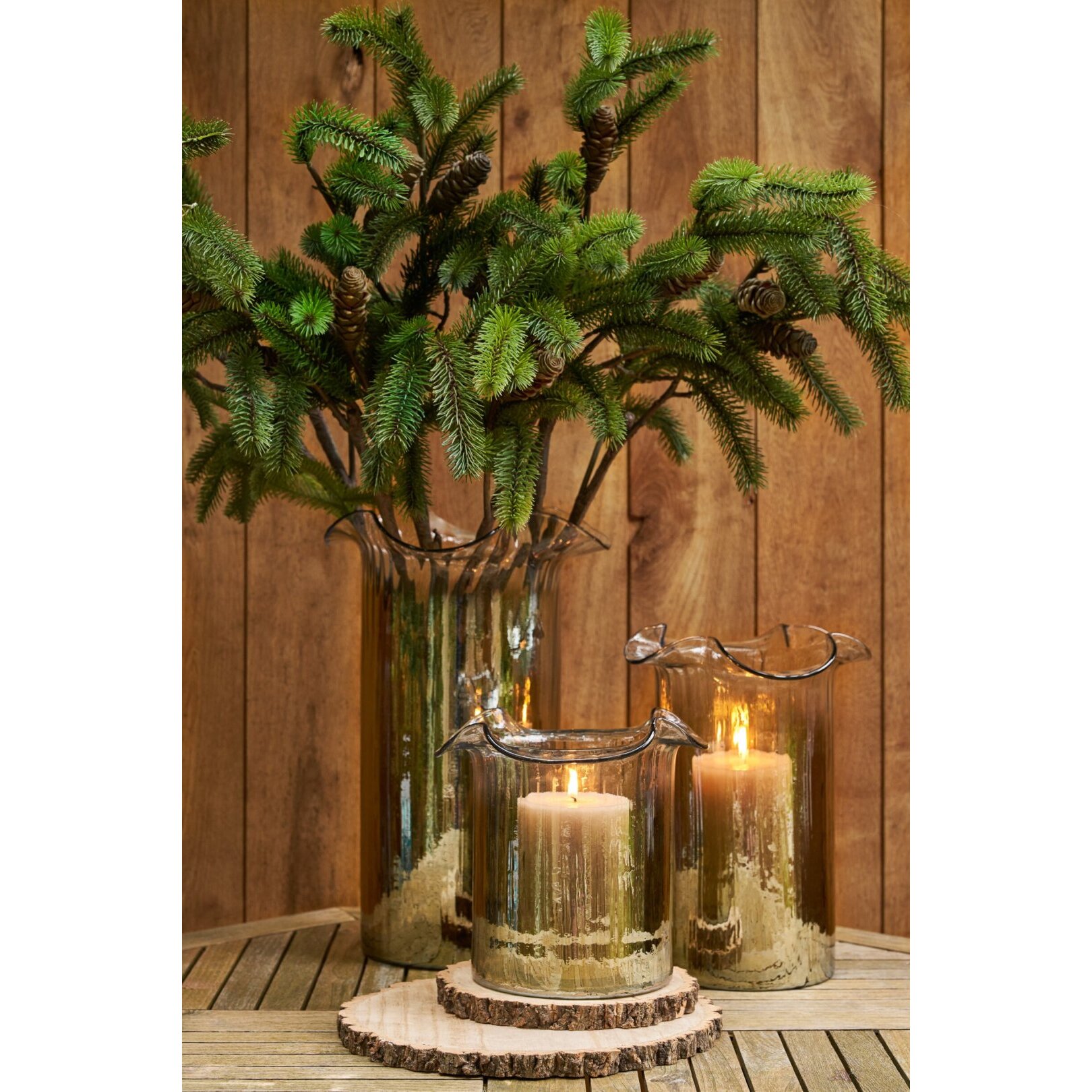 J-Line vase Smoked - verre - rouille/transparent - medium