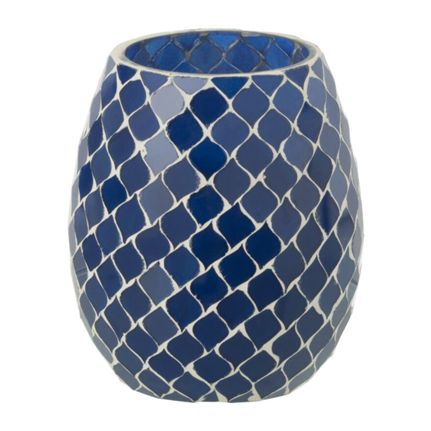J-Line bougie parfumée Mia Mosaïque - Juniper Love - verre - bleu - small - 90H