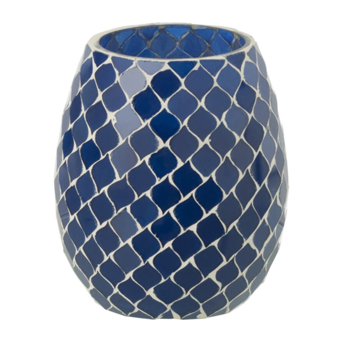 J-Line bougie parfumée Mia Mosaïque - Juniper Love - verre - bleu - small - 90H