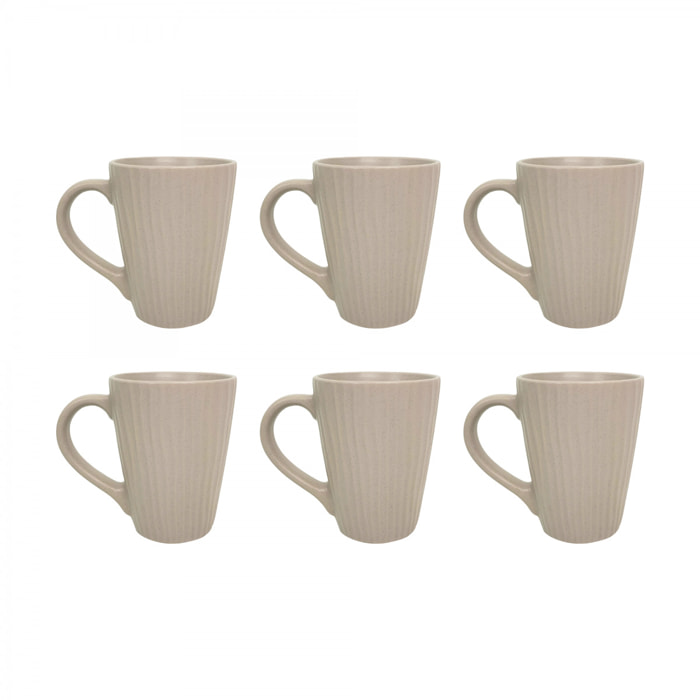 Lot de 6 mugs sables, SUGAR