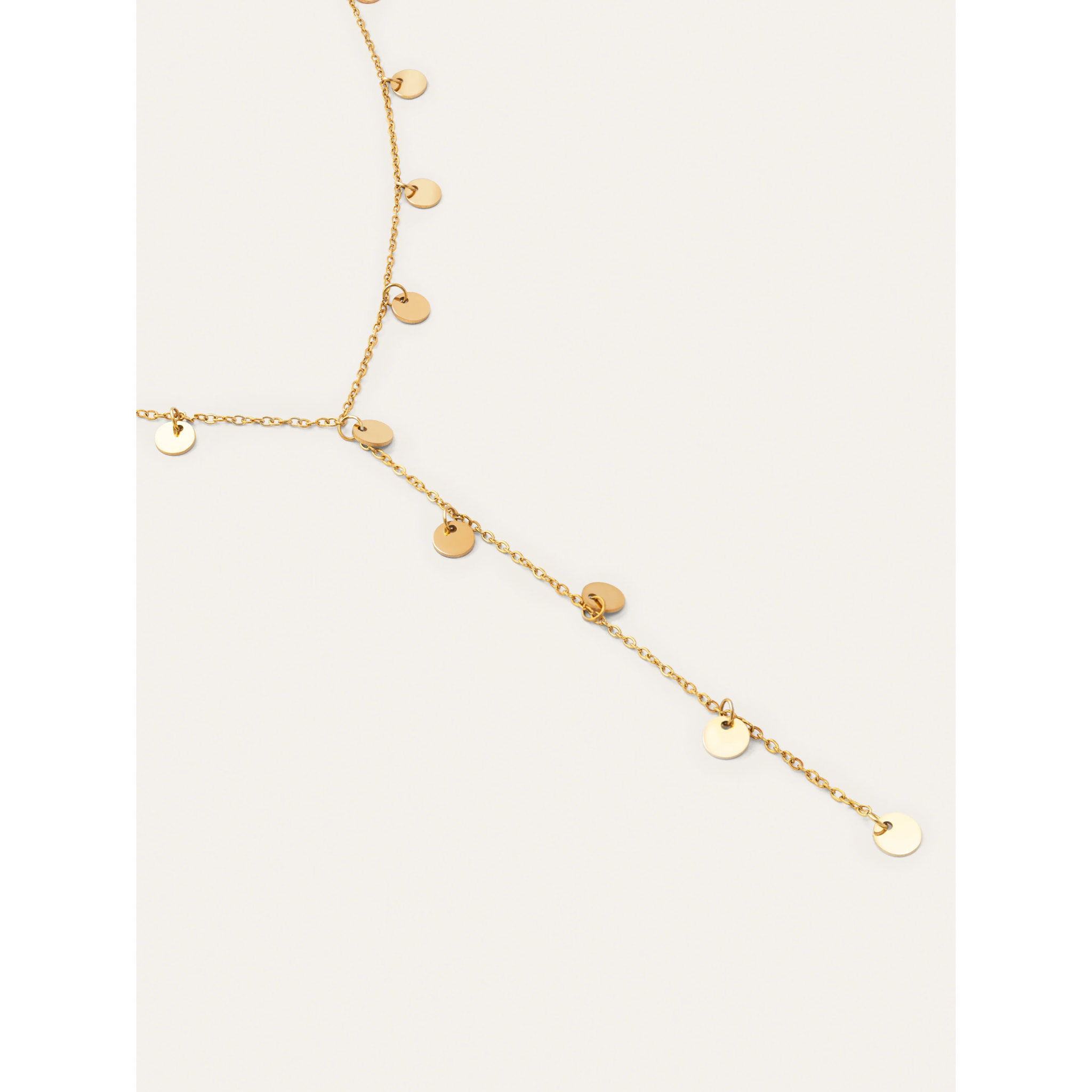 Collar Y Mini Moon Acero Baño Oro