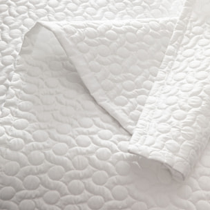 Couvre-lit matelassé uni en satin de coton bio, POESIE, Blanc