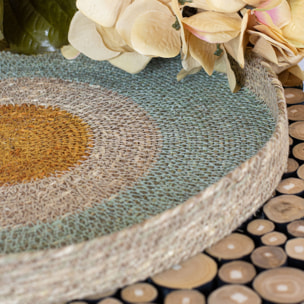 Plateau rond en jonc de mer 33cm KAMPA