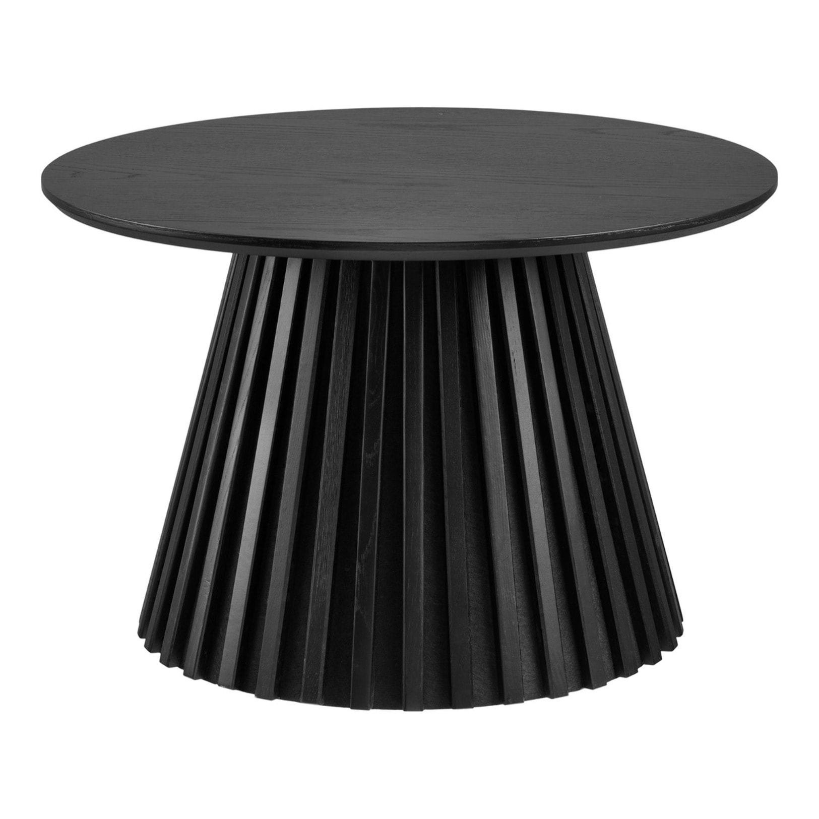 Osaka - Tavolino da salotto in impiallacciatura di rovere e MDF nero ø70x45 cm