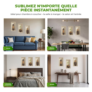 Stickers muraux 3D | Sticker Mural Autocollant effet 3D bambou - Stickers adhésifs 3D Chambre Salon Trompe l'oeil