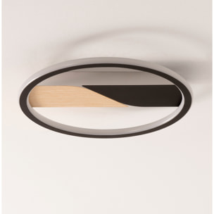 Forlight - Plafón LED 21W Blanco Neutro, Diseño Moderno y Minimalista, Aluminio Negro, Luz Equilibrada 4000K, Ideal para Interiores, Diámetro 36 cm, Regulación ON-OFF