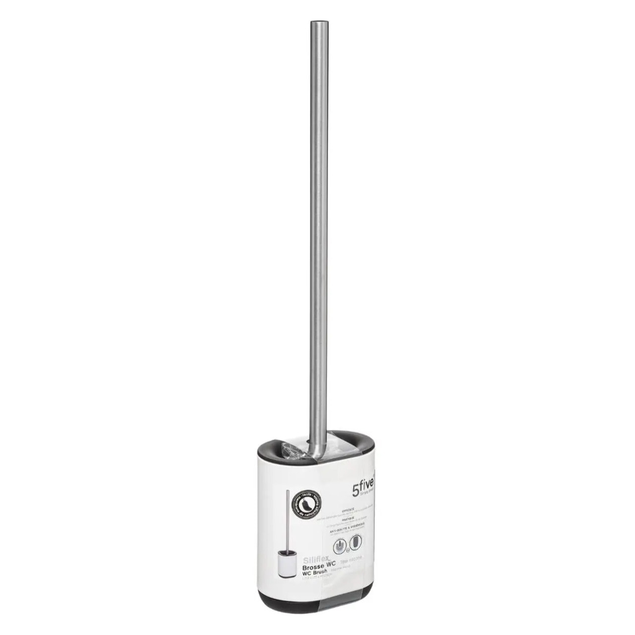 Brosse WC métal "Siliflex" blanc