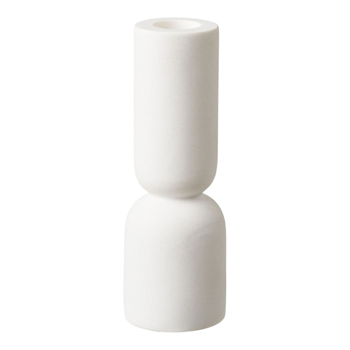 Set 2 portacandele in calcare bianco biomaterico — Vikasa Home
