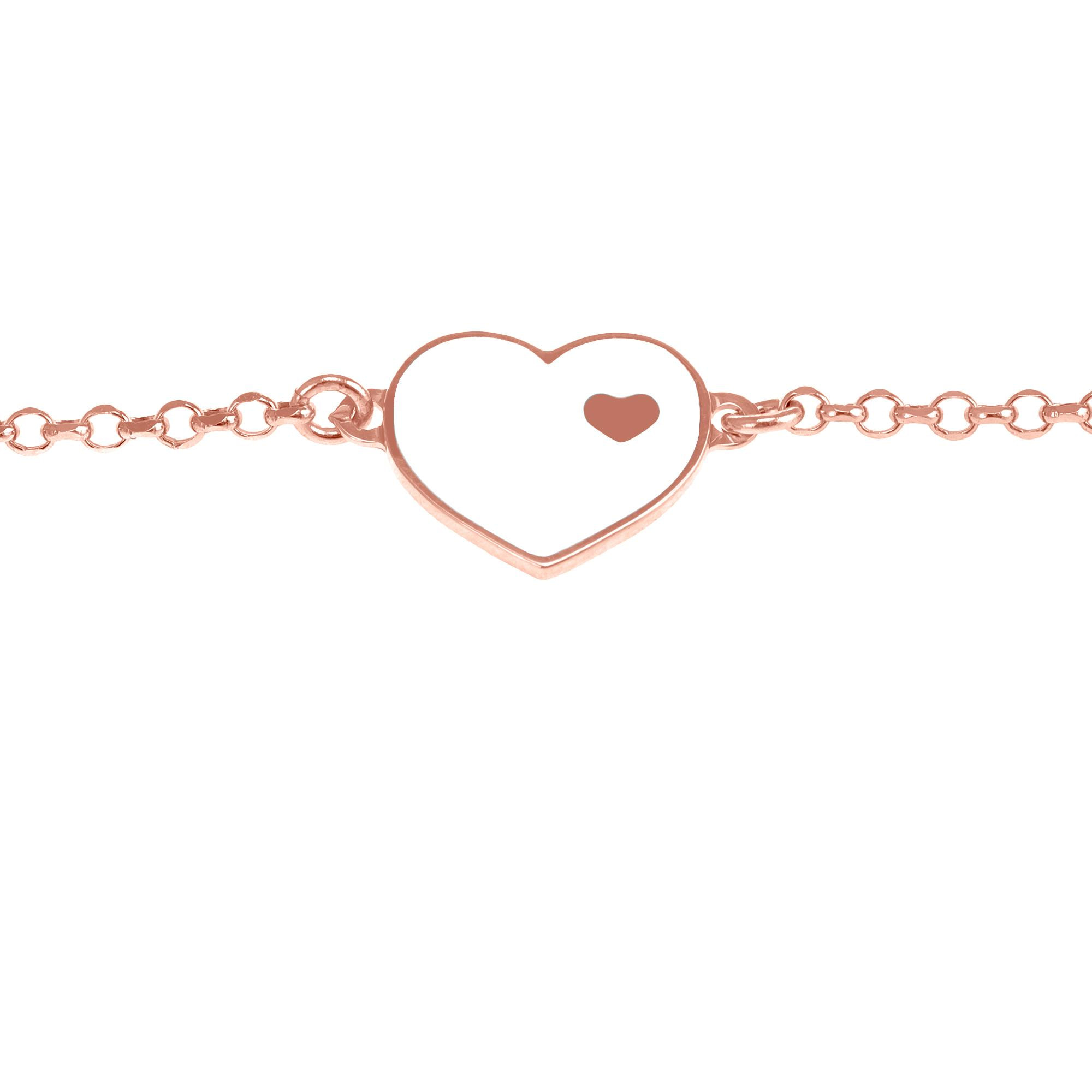 Pulsera de Plata de Ley 925 con forma exterior de corazón