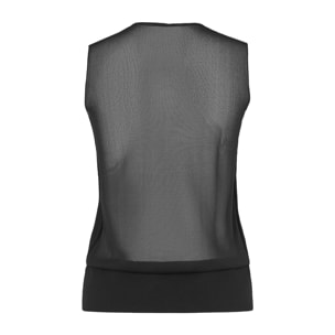 Top senza maniche Sheer Opaque Knit Top Sleevel.