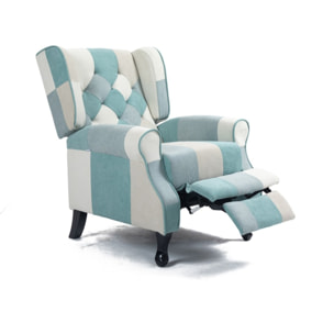 Poltrona in tessuto reclinabile patchwork 78x85x102 cm