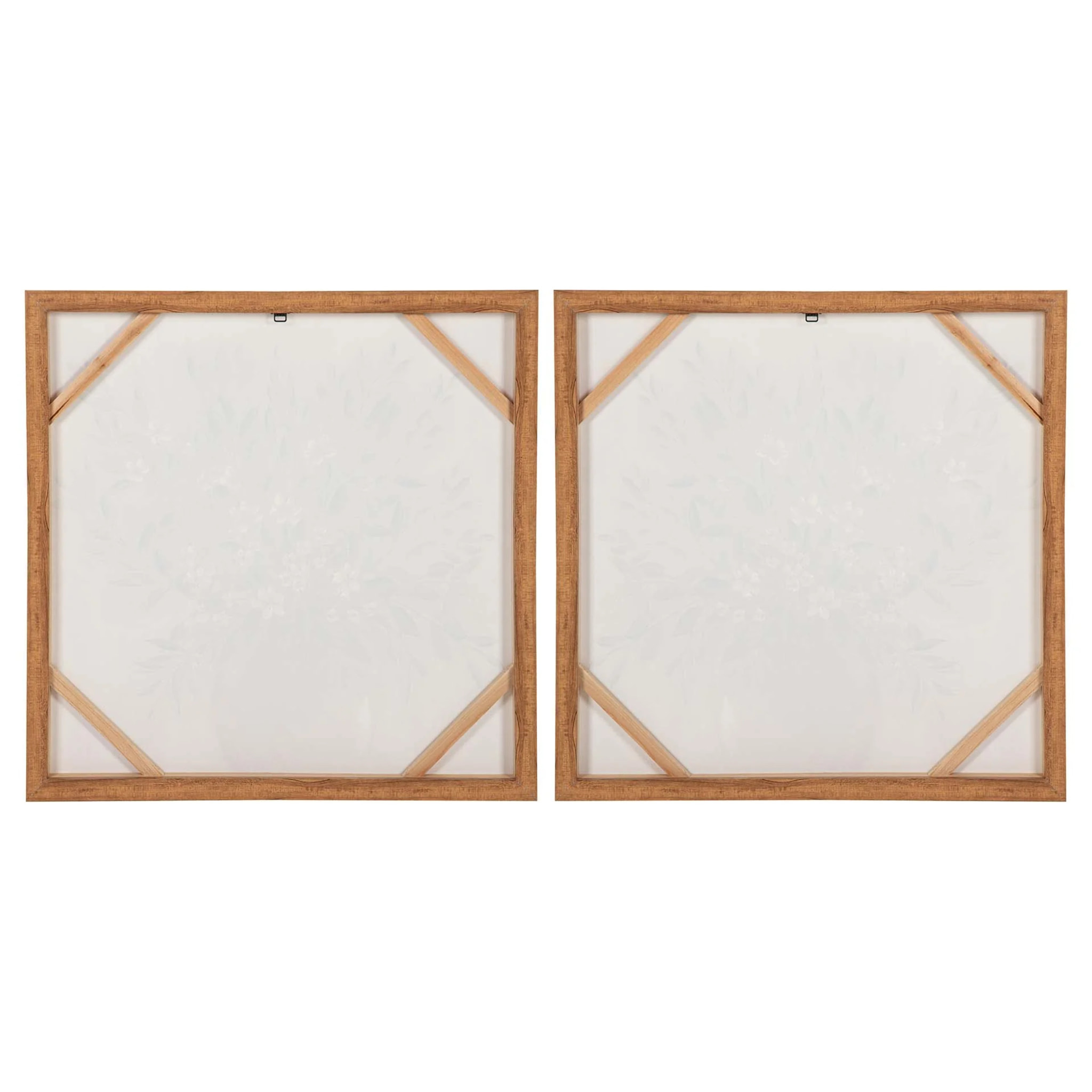 Set 2 Cuadros Flores 80% Pintado A Mano 60x4x60 Cm