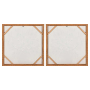 Set 2 Cuadros Flores 80% Pintado A Mano 60x4x60 Cm