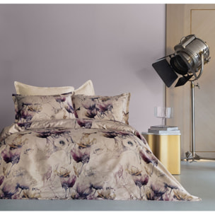 Housse de couette + taies oreiller satin de coton "Viola"