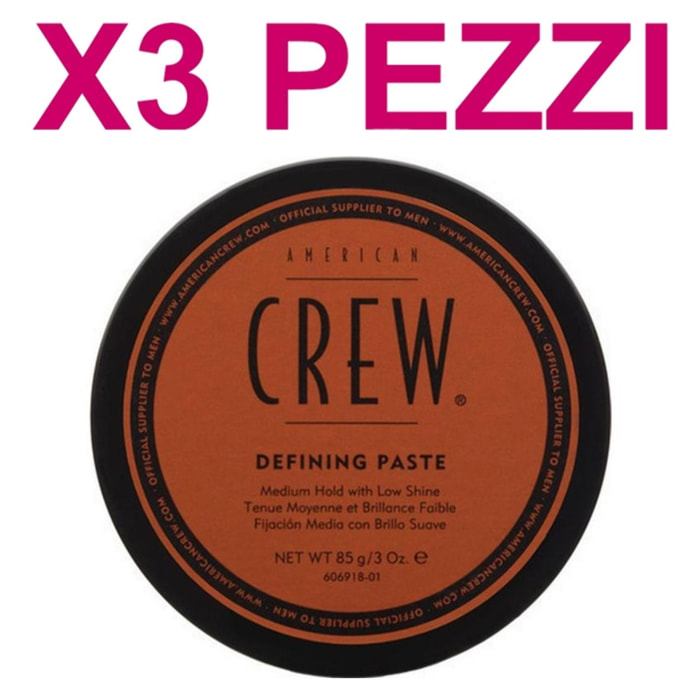 AMERICAN CREW Kit Cera Defining Paste 3 Pezzi x 85gr