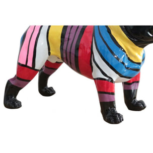 Statue chien multicolore en résine H41cm - ILAN