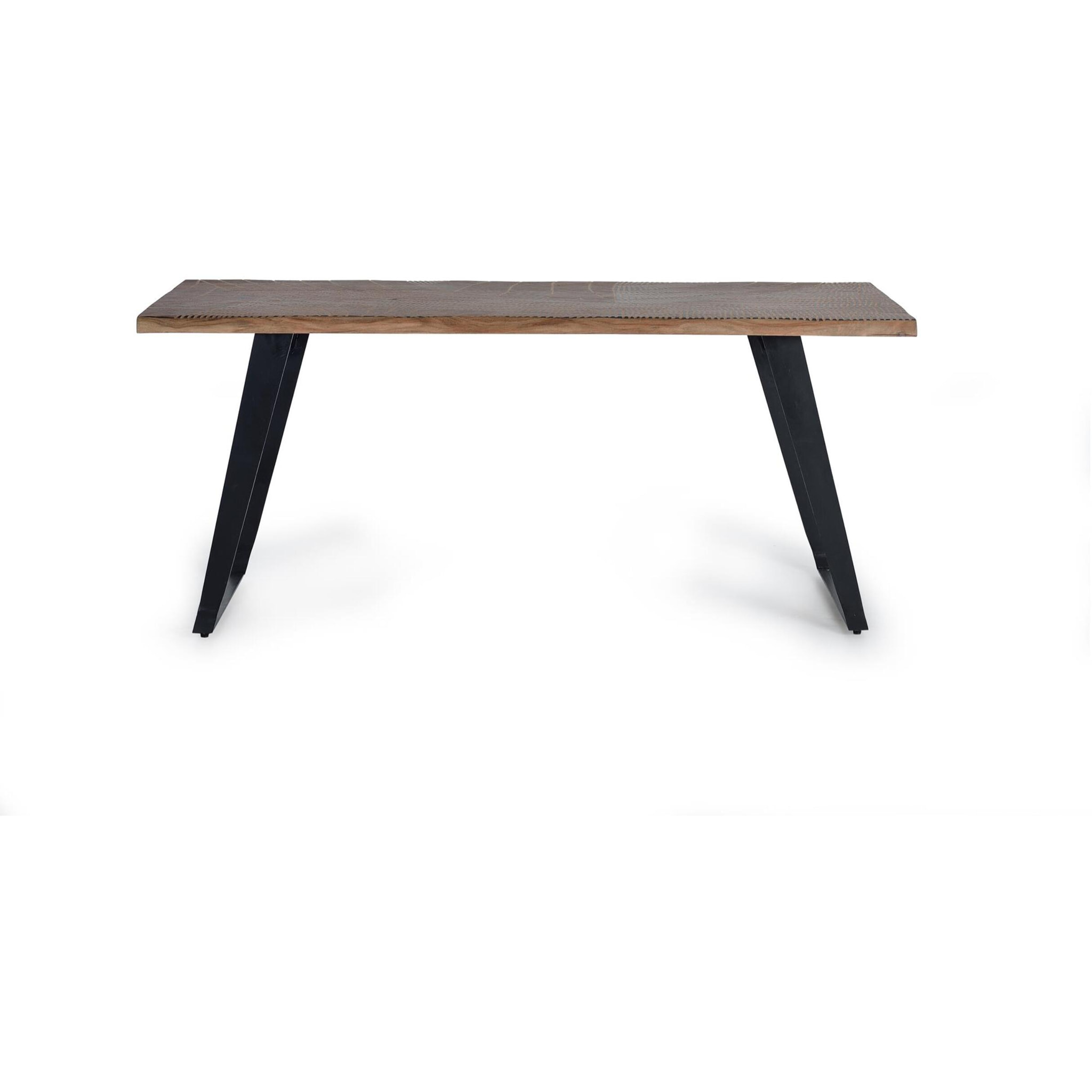 Mesa de comedor - madera de acacia y metal - 78x180x90cm