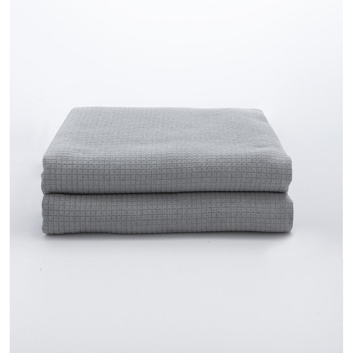 Jeté de lit BRENNE - coton et polyester - gris