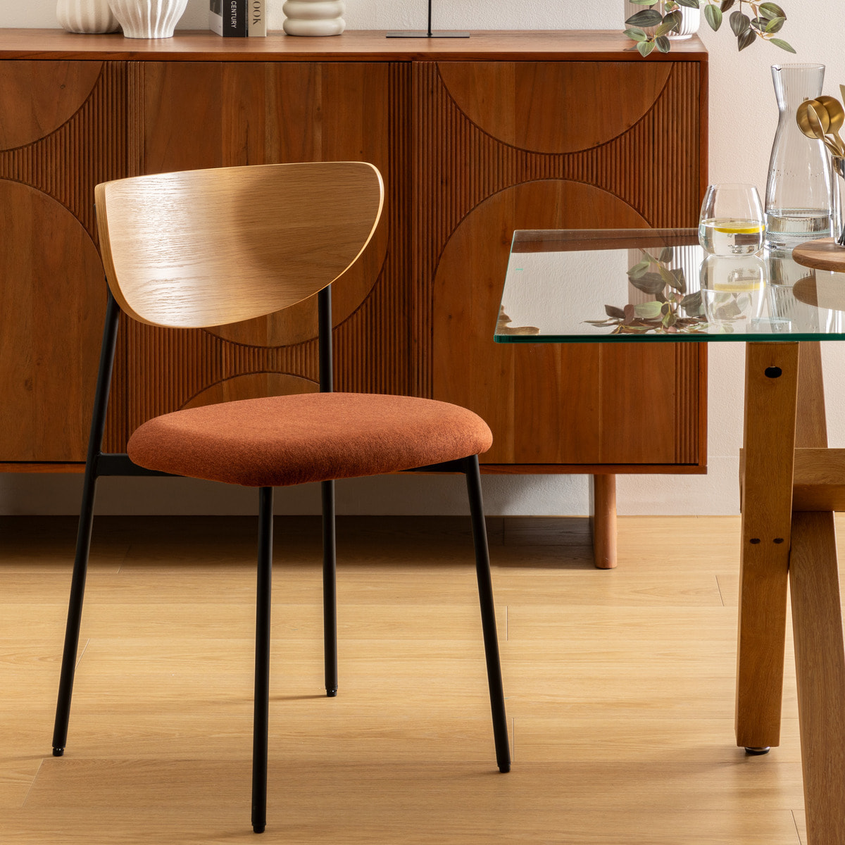 Lot de 2 Chaises de bureau "Jaisa" ambre