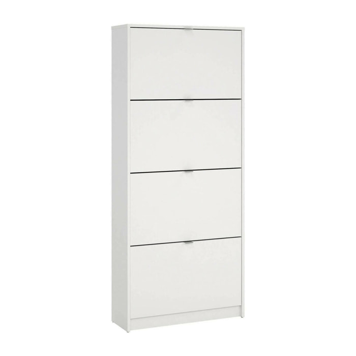 Scarpiera Epidoto, Mobile portascarpe, Armadio da ingresso multiuso, Mobiletto per calzature, 70x24 h162 cm, Bianco