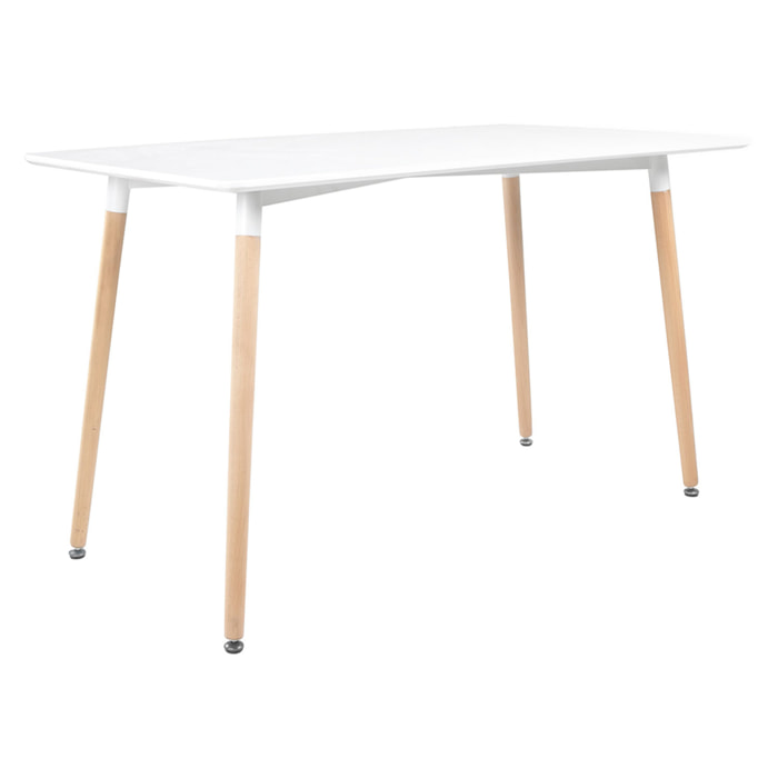 Table rectangulaire 120 × 70cm blanche PIA