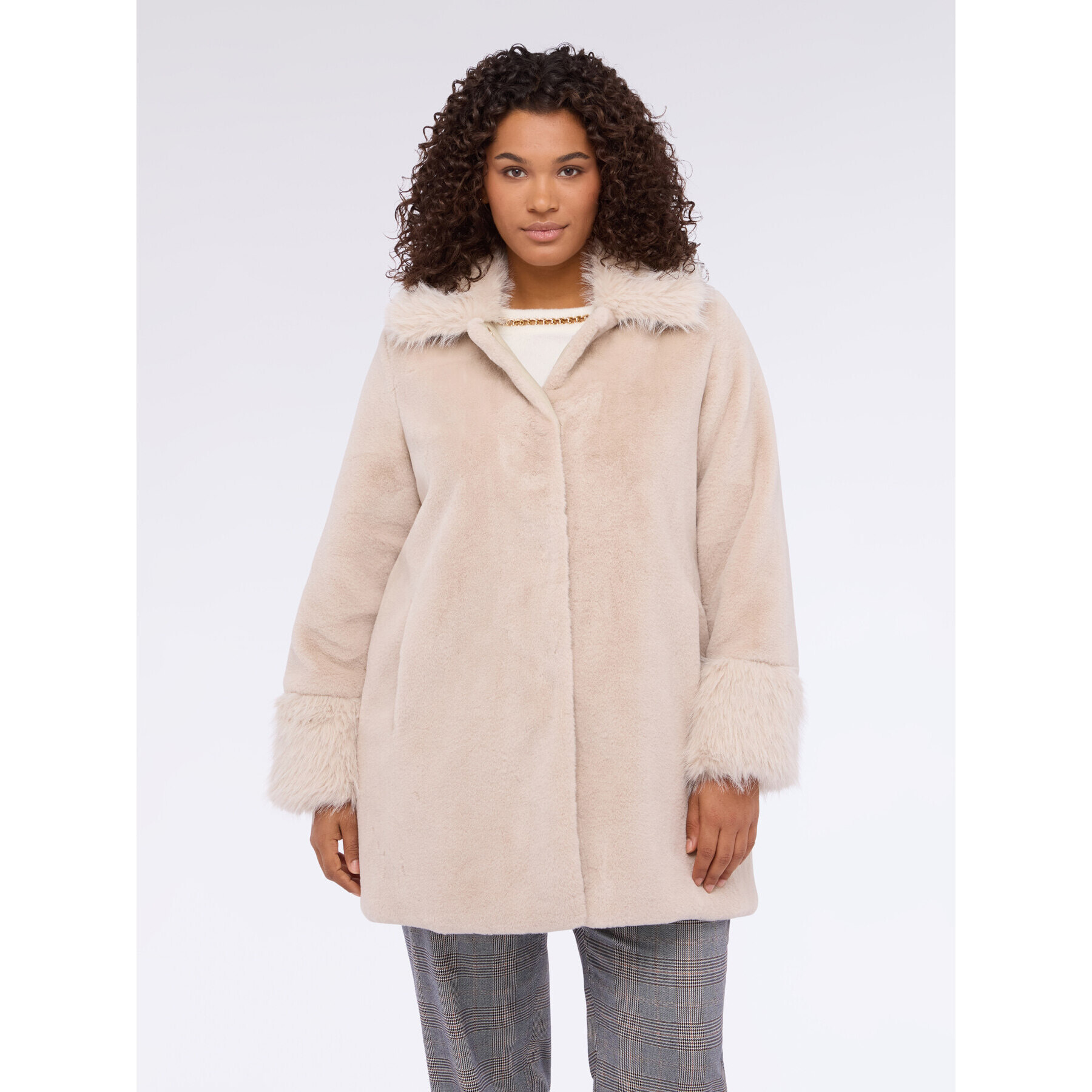 Fiorella Rubino - Cappotto peluches - Beige
