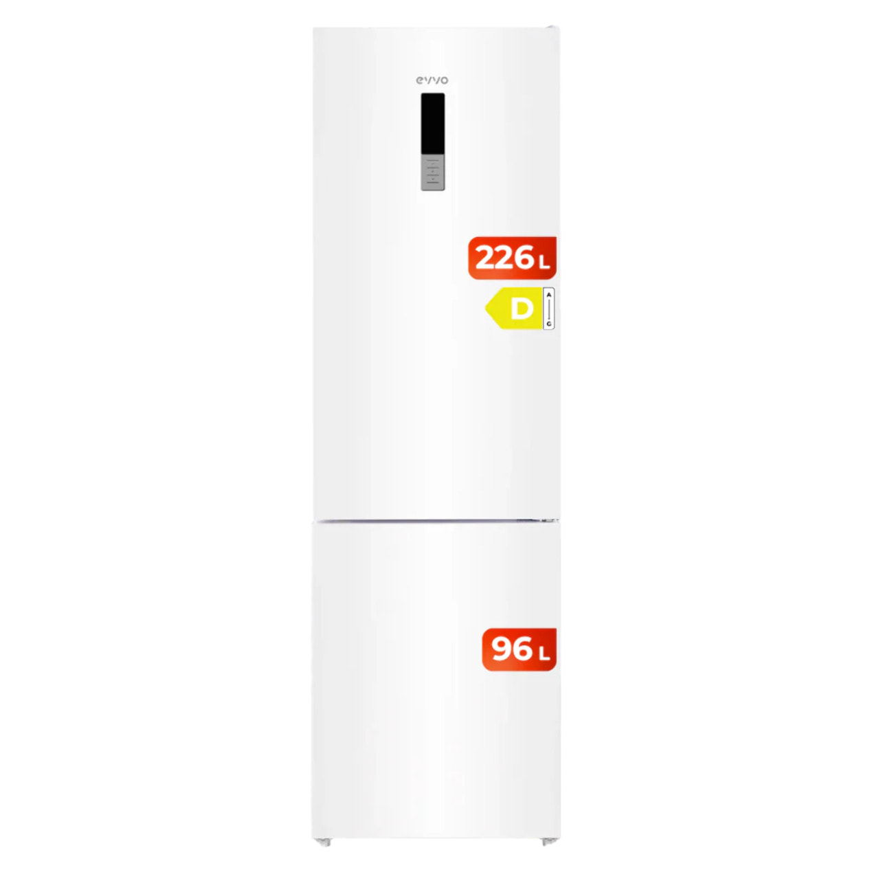 Frigorífico Combi EVVO F55, 226 l + 96 l, Blanco, Total No Frost
