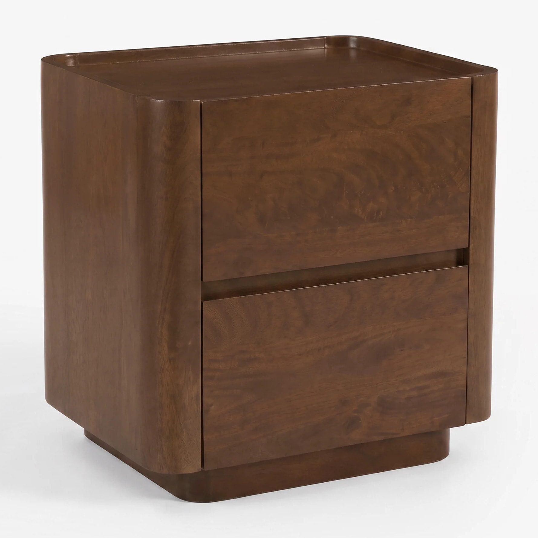 Table de chevet en bois de manguier finition noyer - Aldo