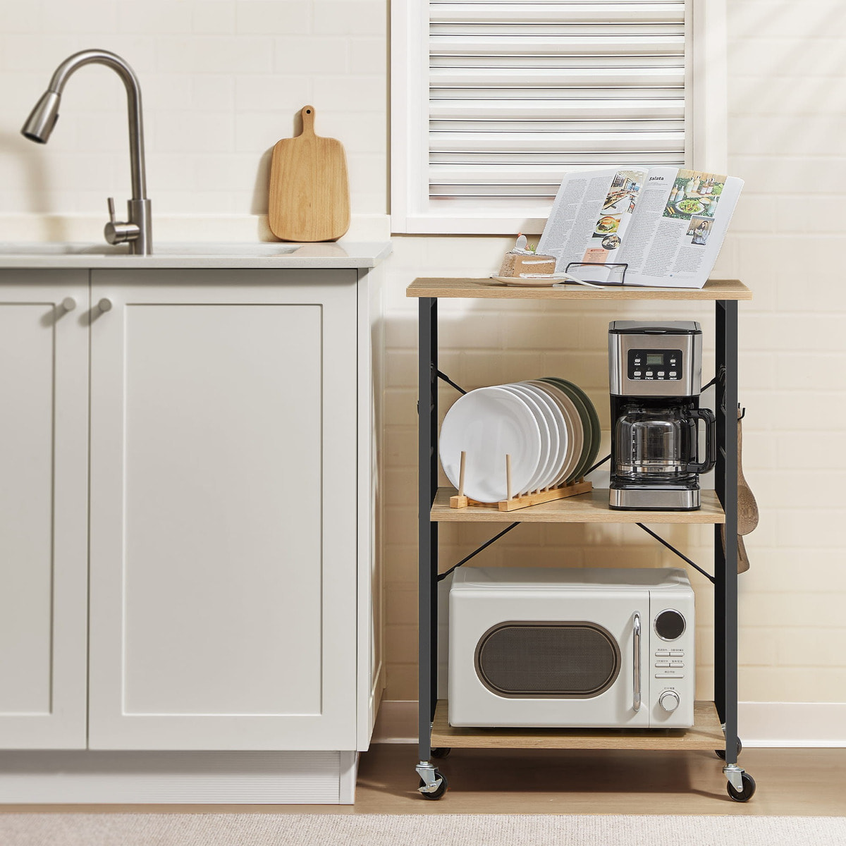 Carrello da Cucina Sonoma con Ruote e Ganci