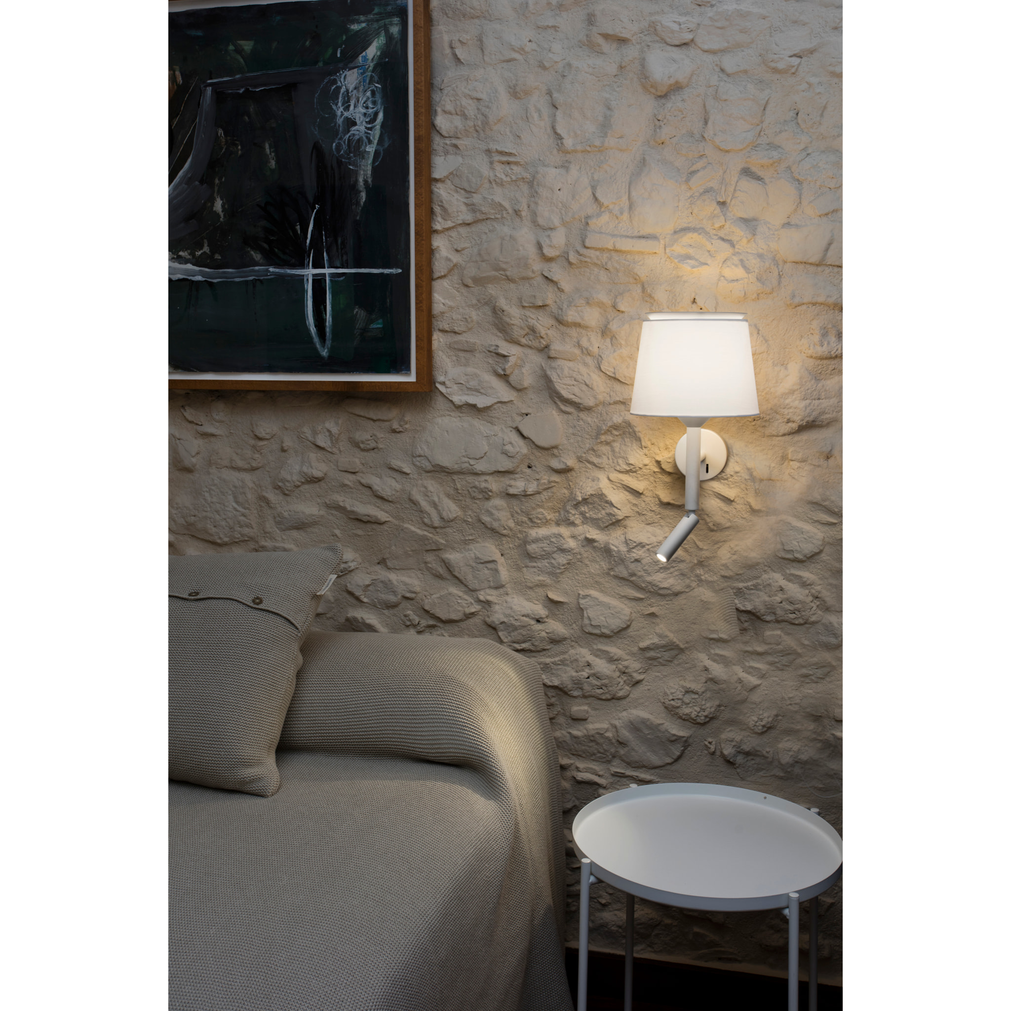 SAVOY Aplique con lector blanca/blanca