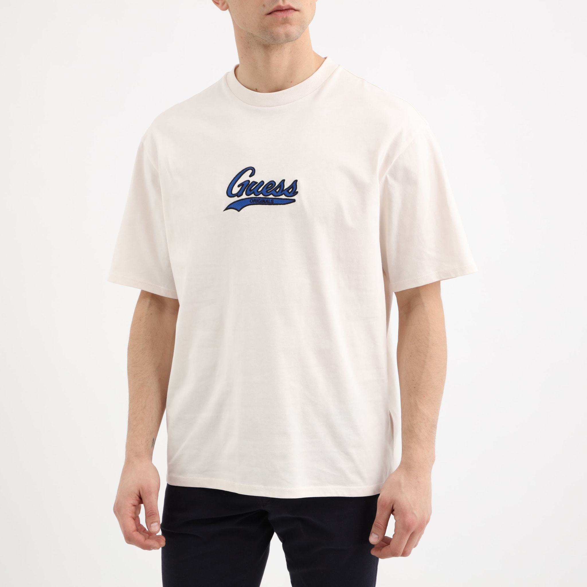 T-shirt - logo brodé - 100% coton - blanc