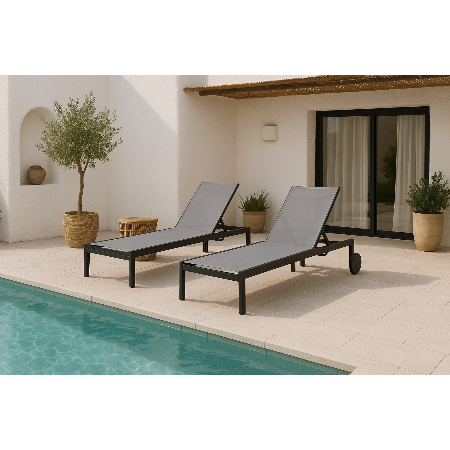 Tumbona – Aluminio y textilene gris