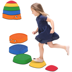Conjunto de Piedras de Equilibrio para Niños Apilables de 5 Piezas Juego de Equilibrio para Niños de +2 Años Forma de Mariquita Antideslizantes para Interior y Exterior Multicolor