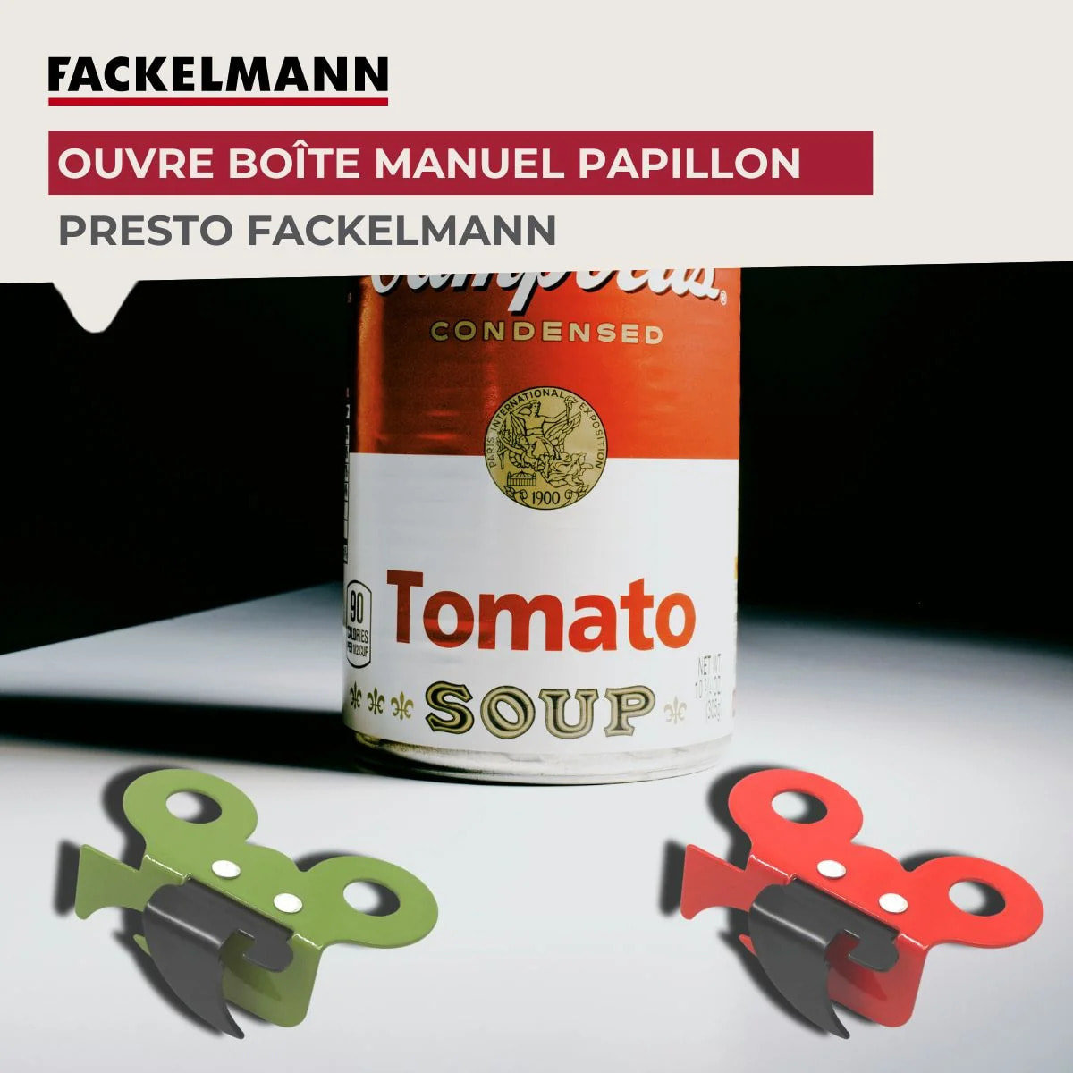 Duo Ouvre boîte manuel papillon et tire languette Fackelmann