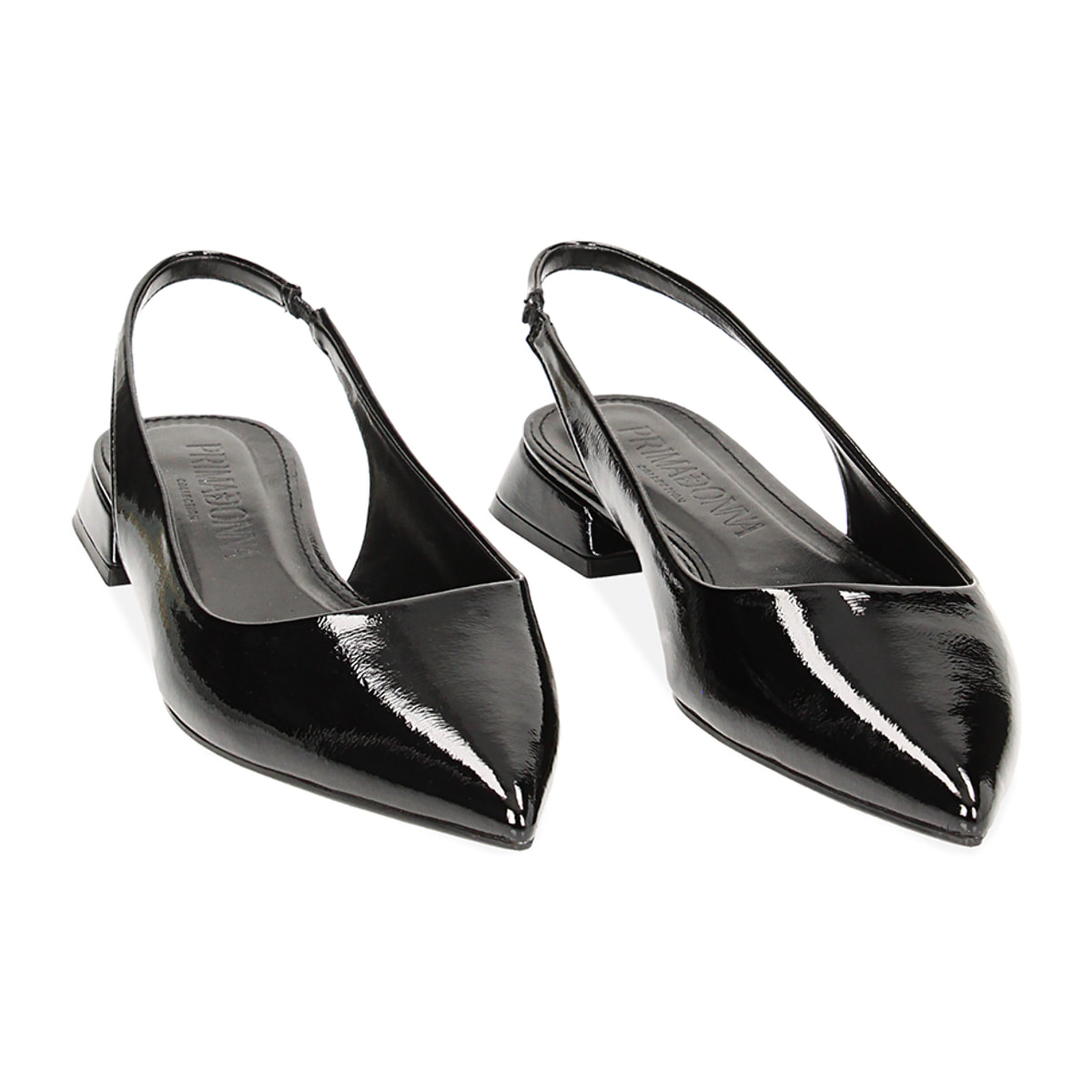 Ballerine slingback nere in naplack