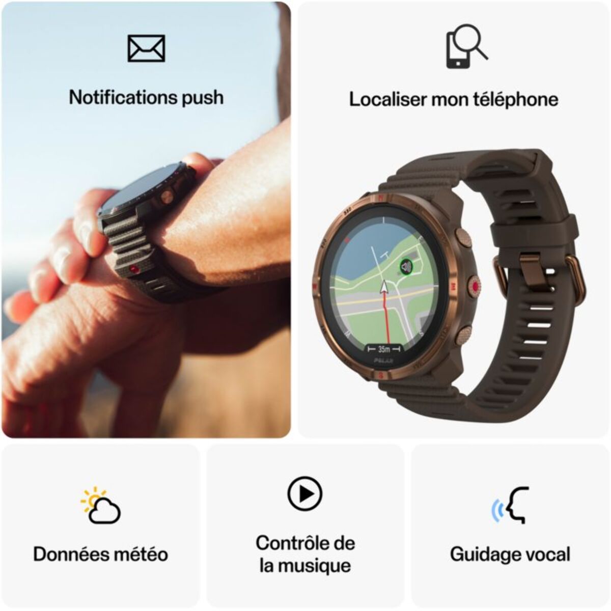 Montre sport POLAR Grit X2 Maron S-L