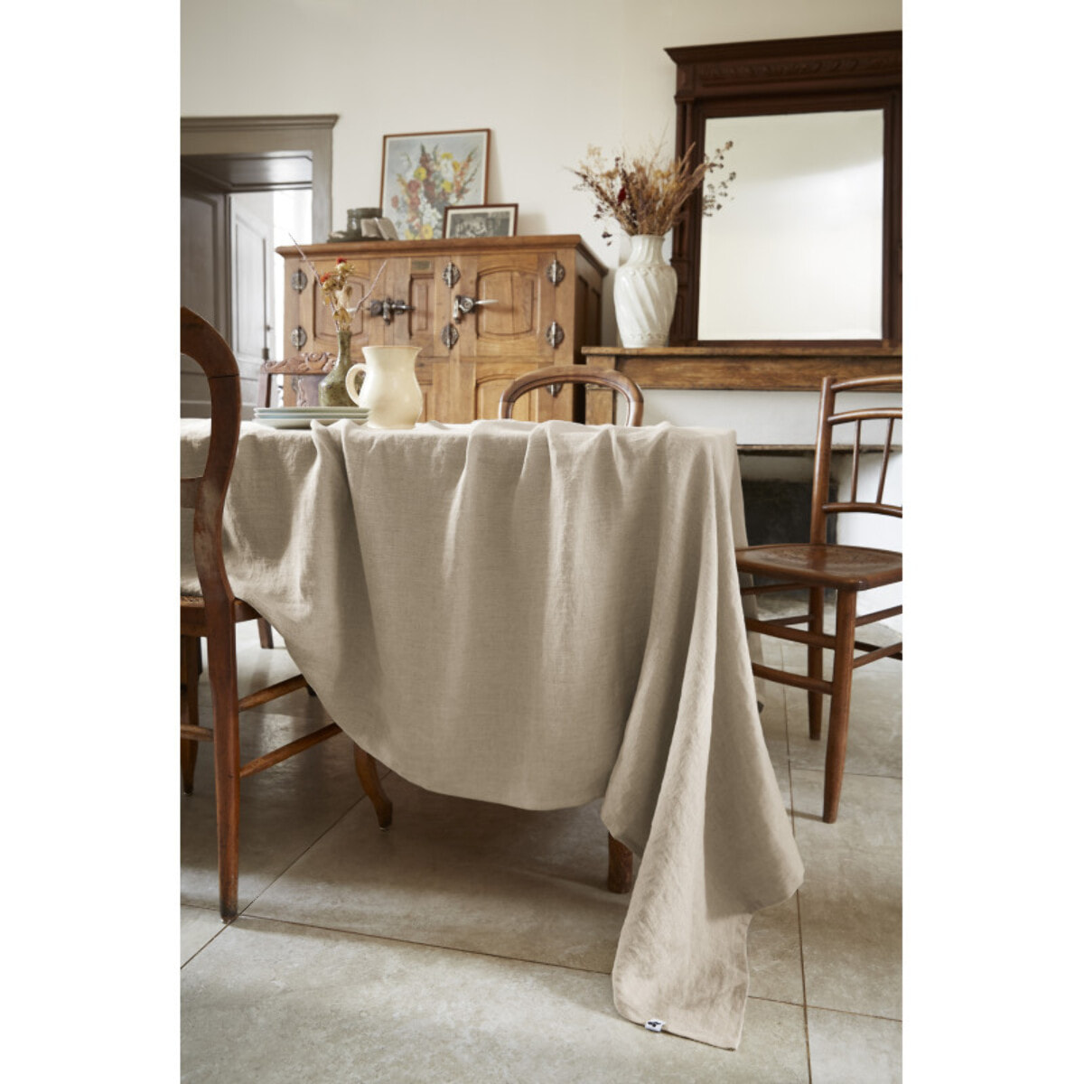 Nappe de table "Soline" Lin lavé - Couleur: Soline Sable
