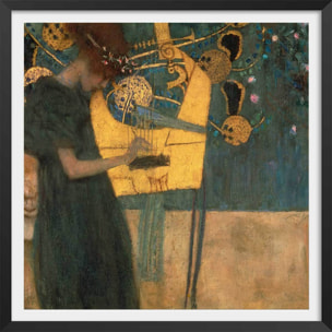 Poster Music - Gustav Klimt Affiche + cadre en bois - Noir